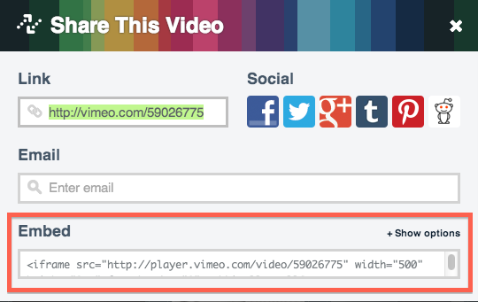 Vimeo HTML embed code